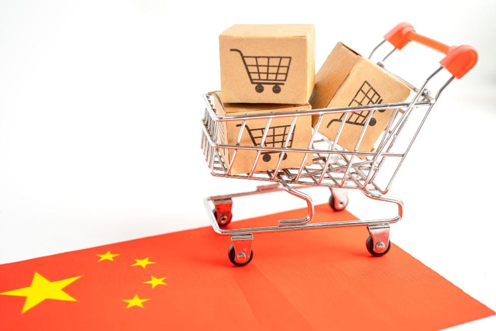 China flag Import Export Shopping