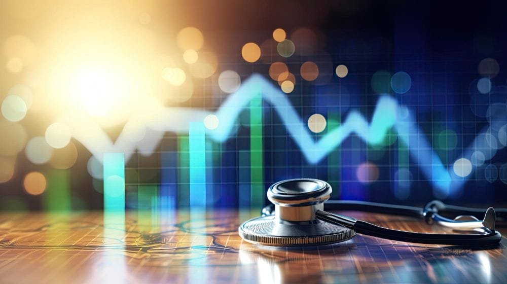 Stethoscope and financial chart