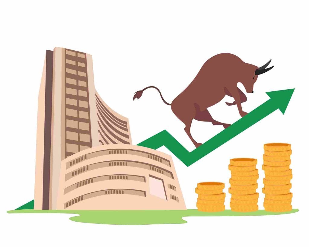 stock market financial asset value and price rising up