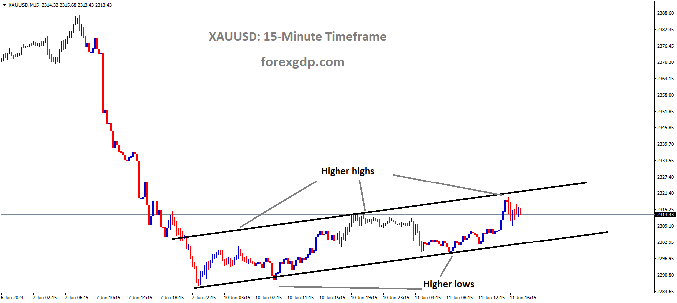 XAUUSD is moving in Ascending channel and market has fallen from the higher high area of the channel