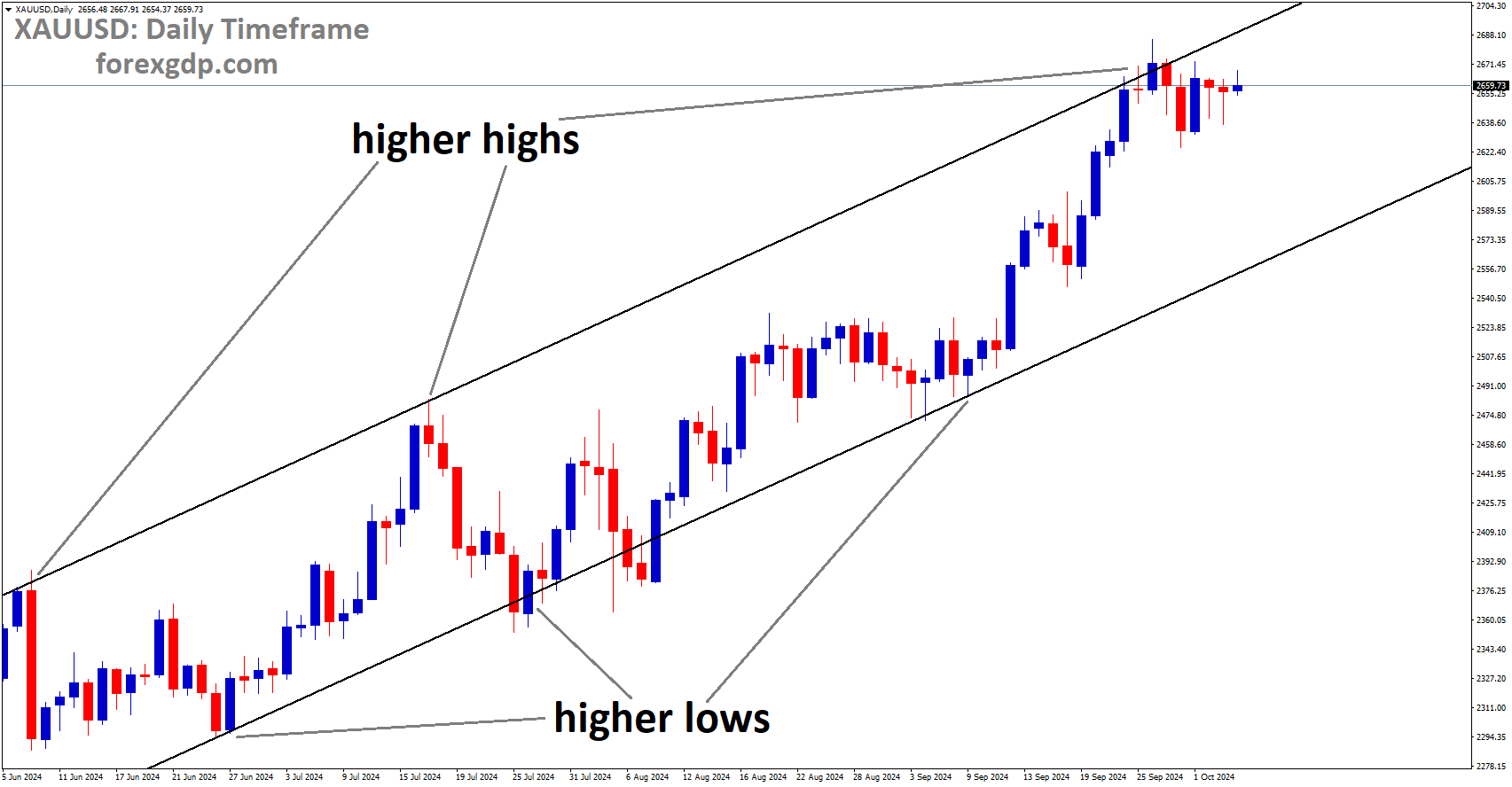 XAUUSD is moving in an Ascending channel, and the market has fallen from the higher high area of the channel